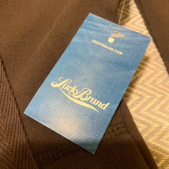 NWT Lucky Brand big collar cardigan with pockets. Size Large. Chocolate brown. - Picture 6 of 7